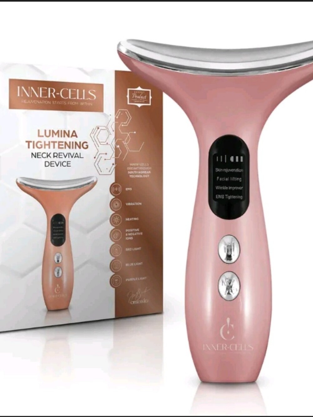 INNER-CELLS Lumina Tightening Neck Revival Device in Rose Gold